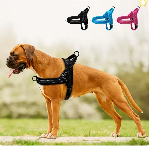 No Pull Dog Harness Nylon Small to Large Dogs Reflective Pet Vest Padded Strap