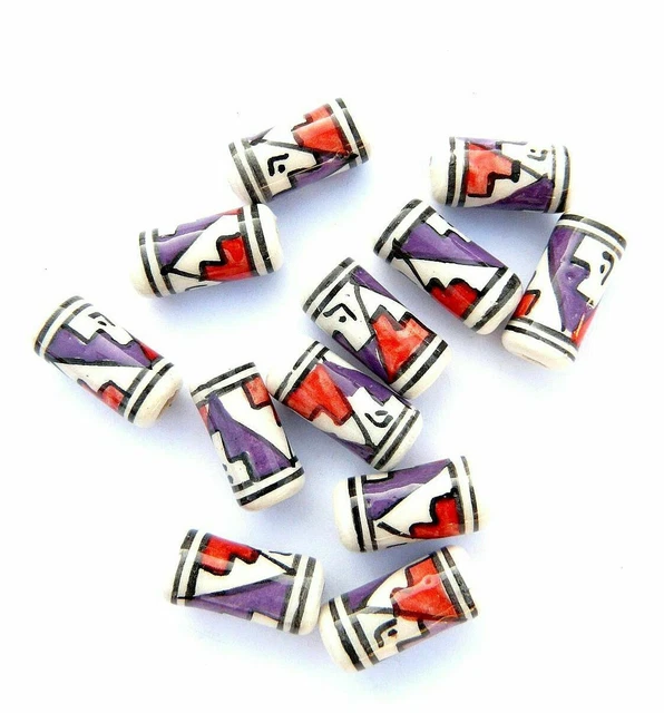 Inka peruanische handbemalte Keramik Perlen Handwerkskunst Charito Arte Neu