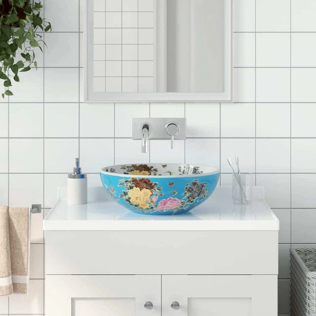 Arbeitsplatte Becken Bunt Rund Φ41x14 CM Keramik