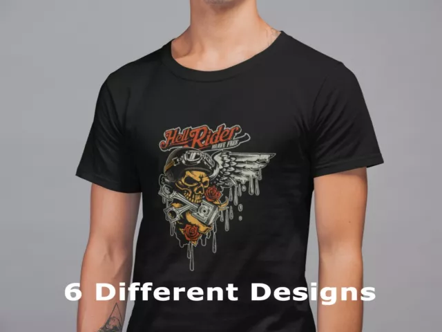 T-shirt bikers chopper biker Harley Davidson fan teschio regalo di compleanno uomo papà figlio