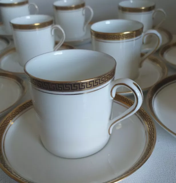 Collingwood Bone China Espresso Cup & Saucer Set - Art Deco Gold white