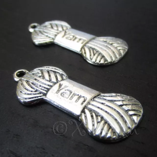 Yarn Charms - 25mm Antique Silver Plated Knitting Charms C9820 - 10, 20 Or 50PCs