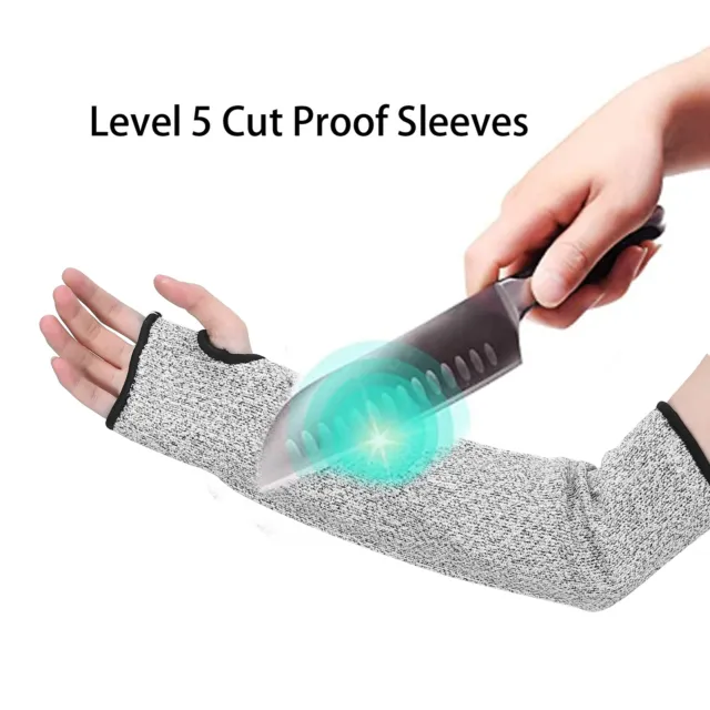 Level 5 Cut Resistant Sleeves With Thumb Hole Cut Resistance Arm Protector S Gro