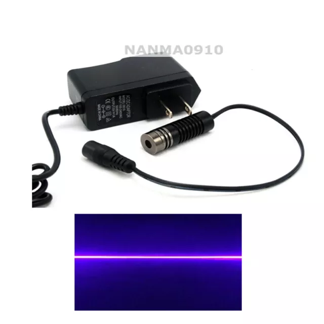 Focusable Violet/Blue Line Light Laser Diode Module 100mw 405nm w 5V Adapter