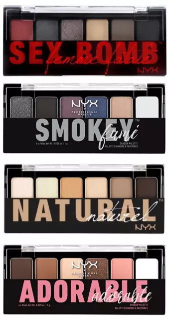 NYX 6Colors Shadow Palette. Sex bomb/Smokey/Natural/Adorable . Choose Style!!