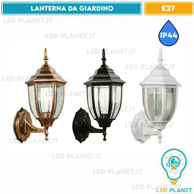 Lampada Lanterna Faretto Da Muro Applique Da Giardino E27 Da Esterno Ip44