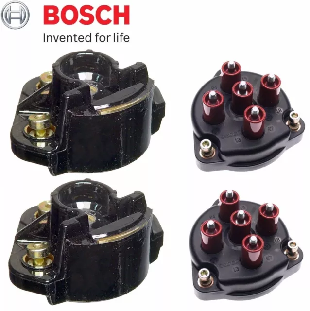 For Mercedes R129 W124 500E OEM Set of 2 Distributor Cap w/ 2 Ignition Rotor NEW