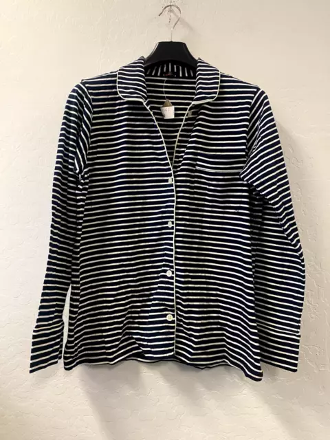 J Crew Women's Dreamy cotton pajama top in stripe size M