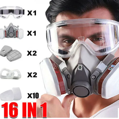 Full Face Respirator Mask Lightweight Gas Mask Paint Spray Chemical Facepiece