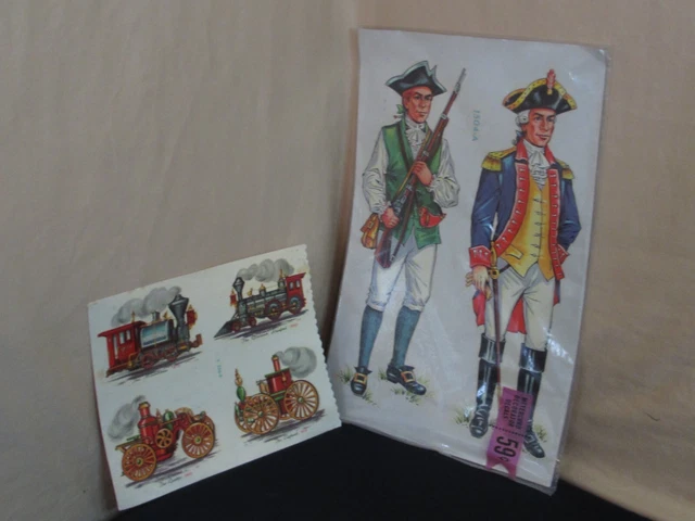 Lote de calcomanías Meyercord de colección soldados y trenes