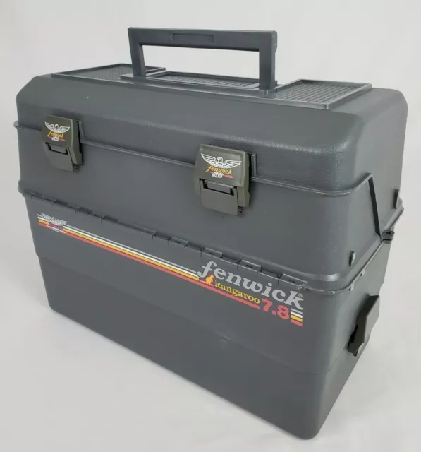 VINTAGE FENWICK FISHING Tackle Box Kangaroo 7.8 Gray $129.95