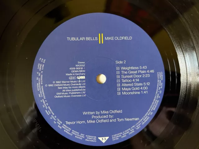 Mike Oldfield ‎– Tubular Bells II. DISCO VINILO. VG+/VG+. 1992 3