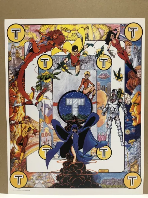 Vtg 1983 Teen Titans Dc Comics Cyborg Robin George Perez Promo Poster 23” X 18”