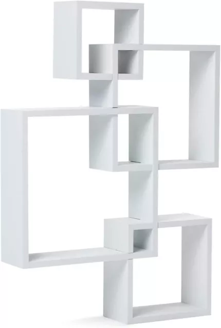 Stylish Square Multi-Section Floating Wall Shelves Home Office Organization