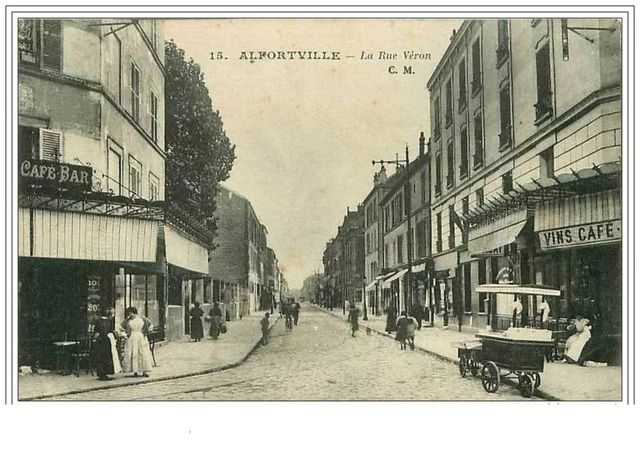 94.Alfortville.la Rue Veron.cafe-Bar.marchande De Glace