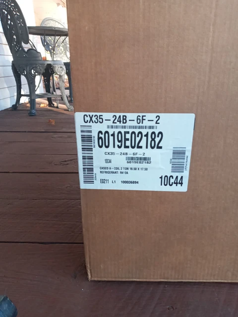 AC Evaporator Coil, Cased, 2 Ton Capacity, CX35-24B-6F-2, Upflow