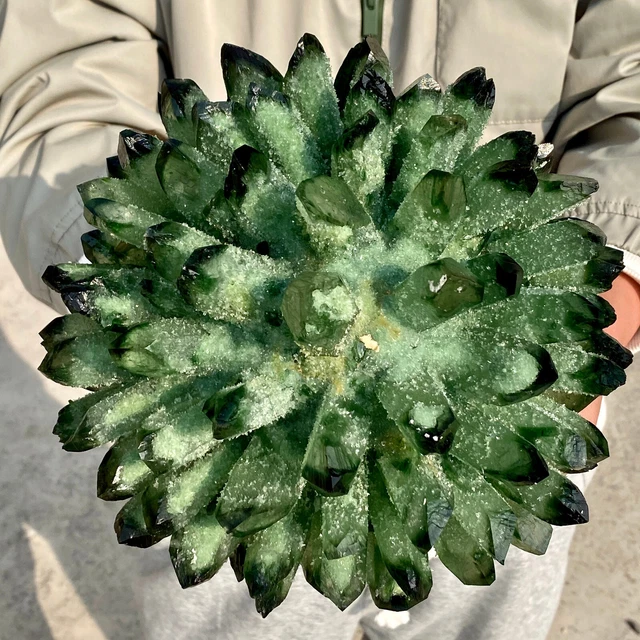10.9LB New Find Green Phantom Quartz Crystal Cluster Mineral Specimen Healing 4
