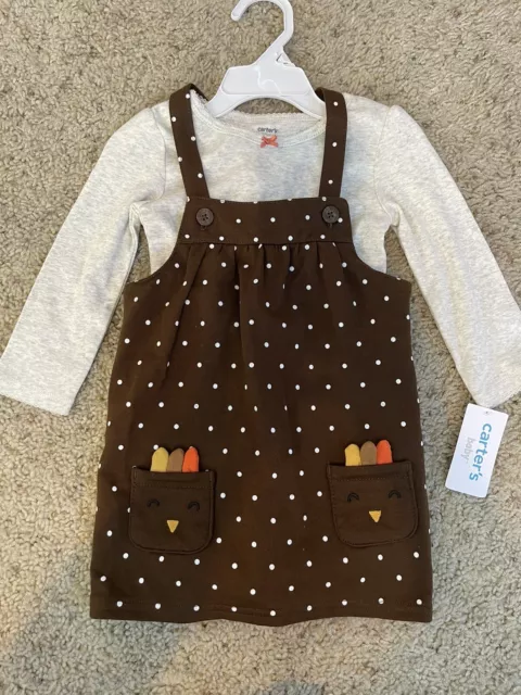 Carter's Baby Girls 2-Piece Thanksgiving Bodysuit and Jumper Set 18m NWT