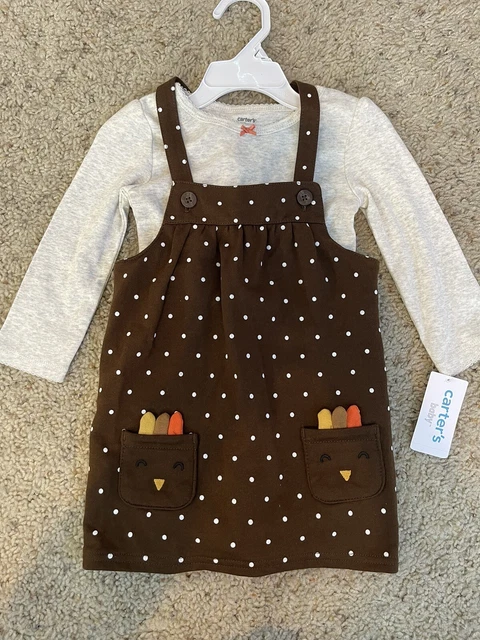 Carter's Baby Girls 2-Piece Thanksgiving Bodysuit and Jumper Set 18m NWT