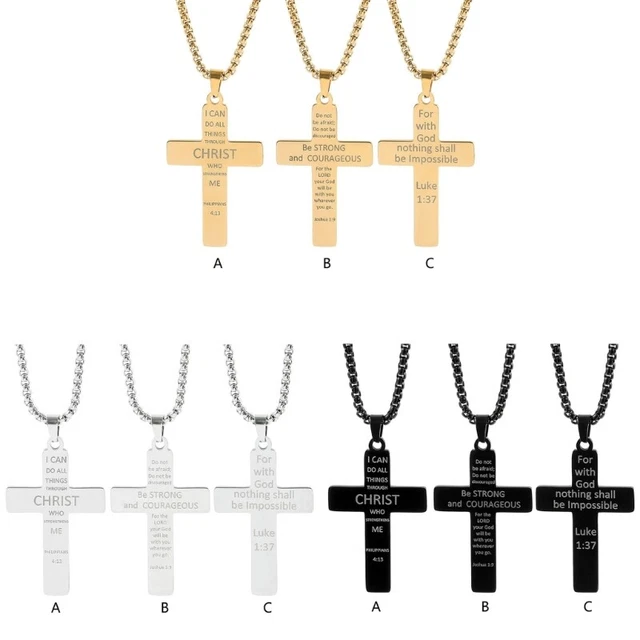 Bible Verses Necklace Cool Wind Hip Hop Temperament Pendant Retro Chain