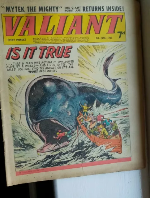 "Valiant " Comic 1968 Classic Vintage Uk Comic Best For Comic Strips!!