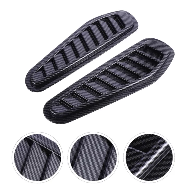 2 Pcs Front Hood Vent Louvers Universal Bonnet Scoop Air Flow Scoop