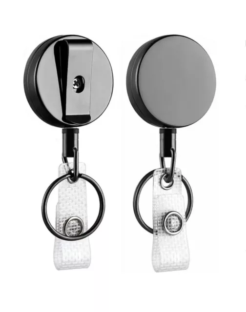 WILL WELL Retractable Badge Holder, Pack of 2, Heavy Duty,  Belt Clip - BNIB