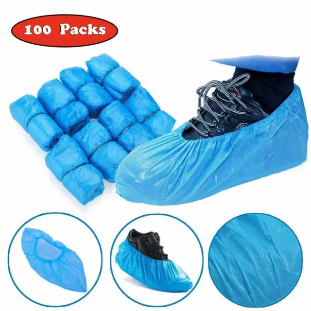 100 Pack Shoe Covers Disposable Waterproof Slip Resistant Non-Slip Protectors