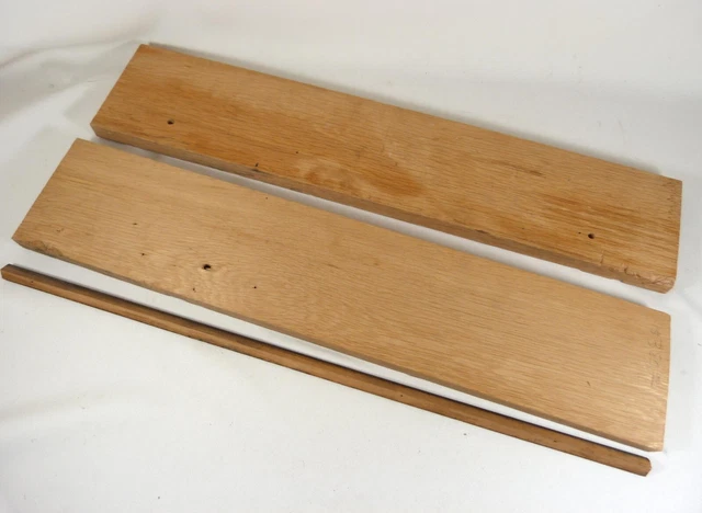 2 Antique Hand-Carved Oak Architectural Salvage Trim Pieces Floral/Leaf 24 x 5" 9