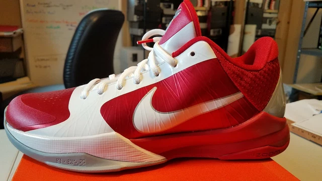 NIKE ZOOM KOBE V(5) TB Varsity Red, WH, MTLC SILVER, NIB  display picture 1