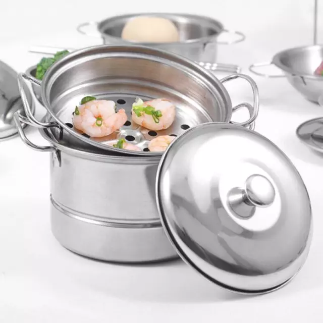Stainless Steel Mini Steam Cooking Pot Kitchen Cookware Hot Pots Portable