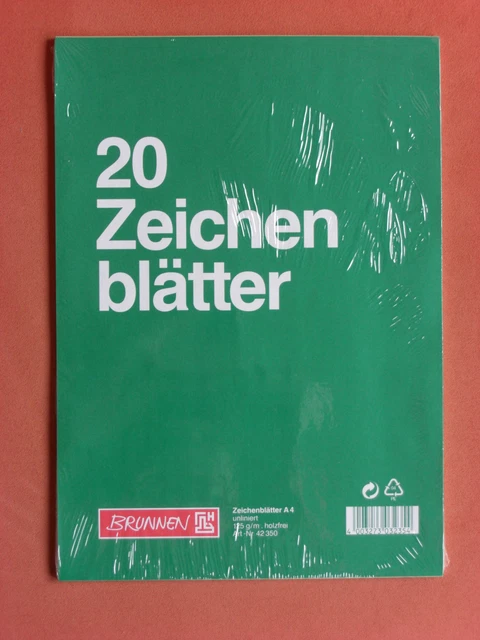 20 Zeichenblätter blanko Zeichenpapier DIN A4 Zeichenkarton unliniert 125 g/m²