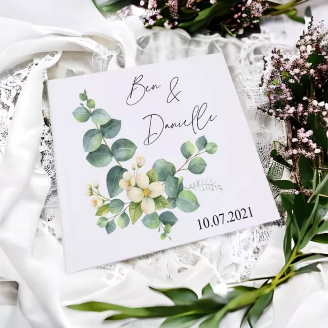 Album fotografico matrimonio personalizzato con design eucalipto UV-125