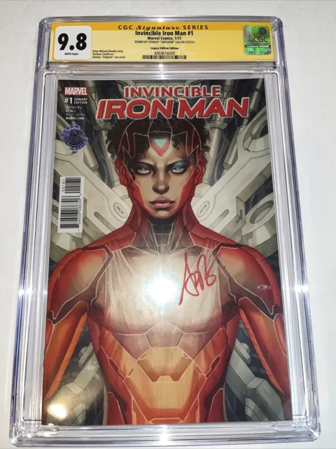 Invincible Iron Man  (2017) # 1 (CGC SS 9.8 WP) Signed Michael Bendis | Legacy