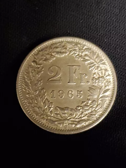 1965 B - Switzerland -   2  Francs Silver Coin