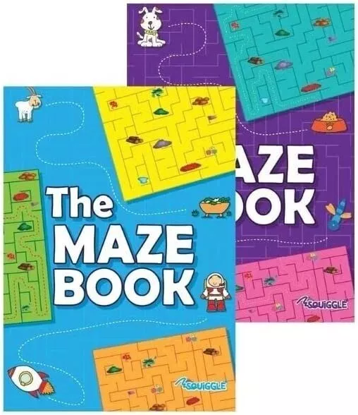 Set Of 2  x Maze Puzzle Books Children's Kids Learning Activity Brainteaser A4