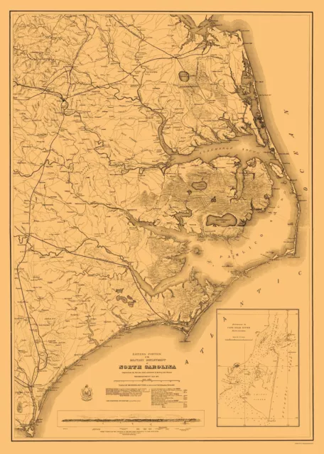 North Carolina Eastern Portion Military - Fillmore 1862 - 23.00 x 32.27