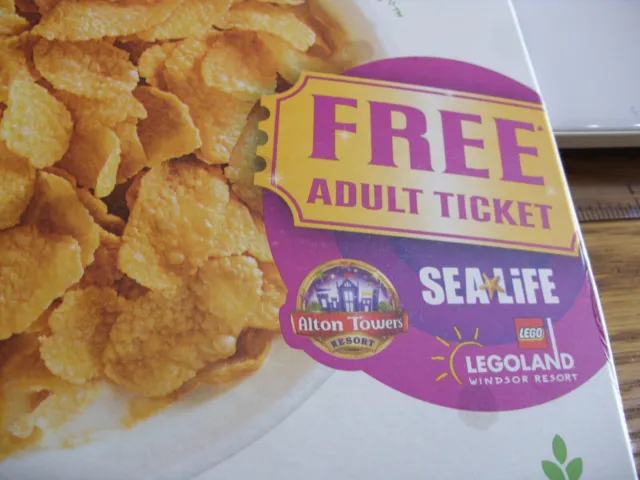 Kellogg's Free Adult Ticket to MERLIN ATTRACTIONS - Expiry 30th June 2024