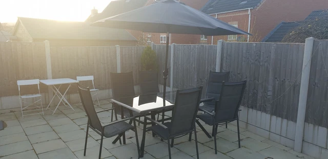 Home sicily 6 seater shop metal patio set