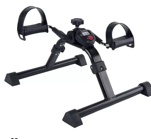 Under Desk Bike Pedal Exerciser with Electronic Display for Leg Workout