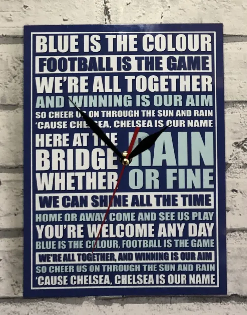 Novelty Wall Clock, Chelsea FC Football Song, Club Anthem, “Blue Is The Colour”