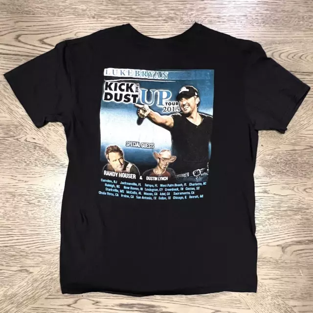 Luke Bryan 2015 Kick Up The Dust Black Concert Tour T Shirt Size XL Country