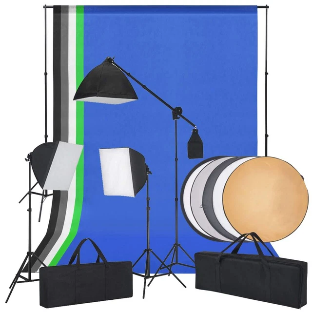 Kit Studio Fotografico con Luci Softbox Sfondi e Riflettore 5199397