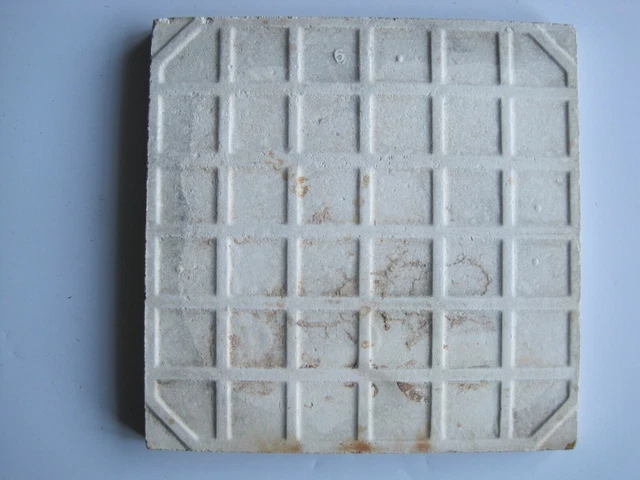 Antique Art Nouveau Moulded & Majolica Glazed Floral Tile - T & R Boote?  C1905 2