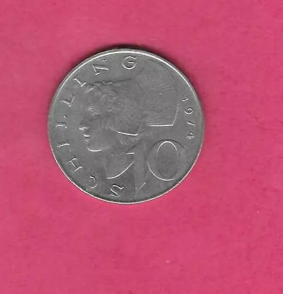 Austria Km2918 1974 Unc Uncirculated-Nice Old Vintage 10 Schilling Large Coin