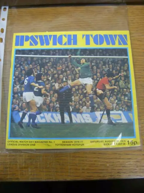 21/08/1976 Ipswich Town v Tottenham Hotspur  (Creased, Folded, Worn, Marked)