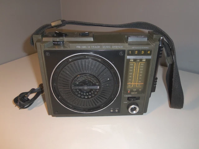 VINTAGE GE 3-5507C Portable AM FM Radio & 8-Track Player Boombox £62.59 ...