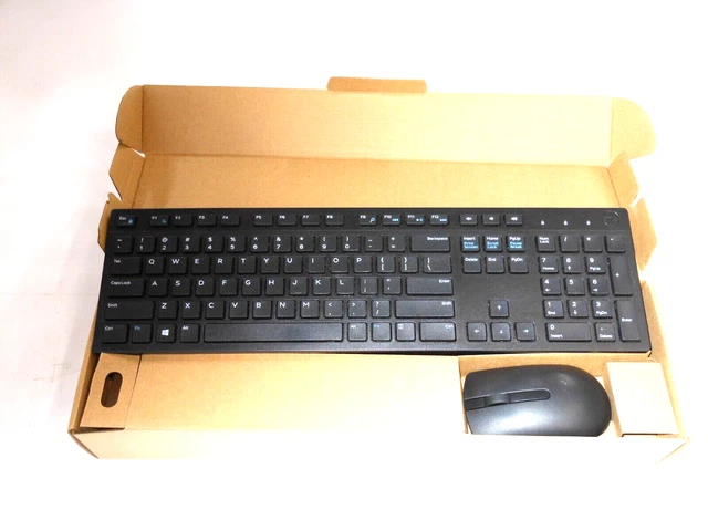 Dell OEM US Wireless Black Keyboard & Mouse Kit AMB02  WK636P 8PHD3 (No Battery)
