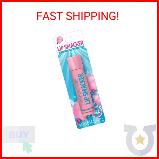 Lip Smacker Flavored Lip Balm, Cotton Candy, Flavored, Clear, For Kids, Men, Wom