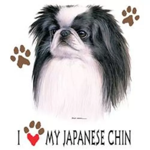 Love My Japanese Chin Dog HEAT PRESS TRANSFER for T Shirt Sweatshirt Fabric #866